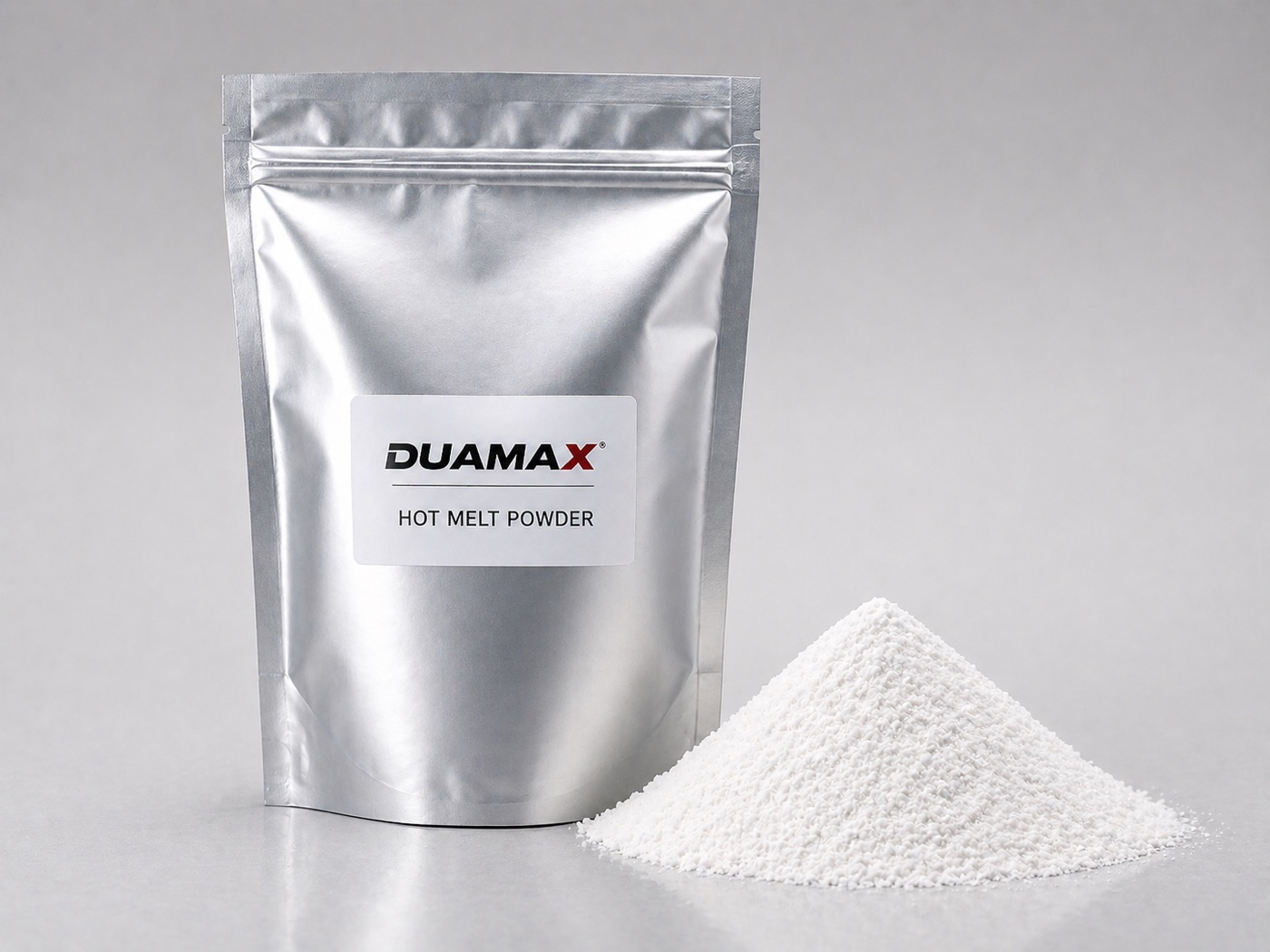 DTF hot melt adhesive powder in a resealable foil pouch