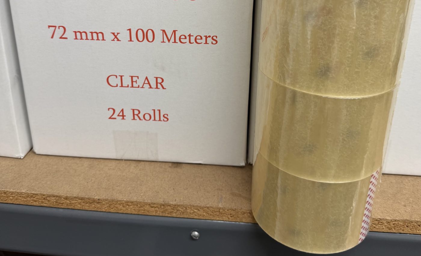透明封箱胶带，72mm × 100m，24 卷/箱