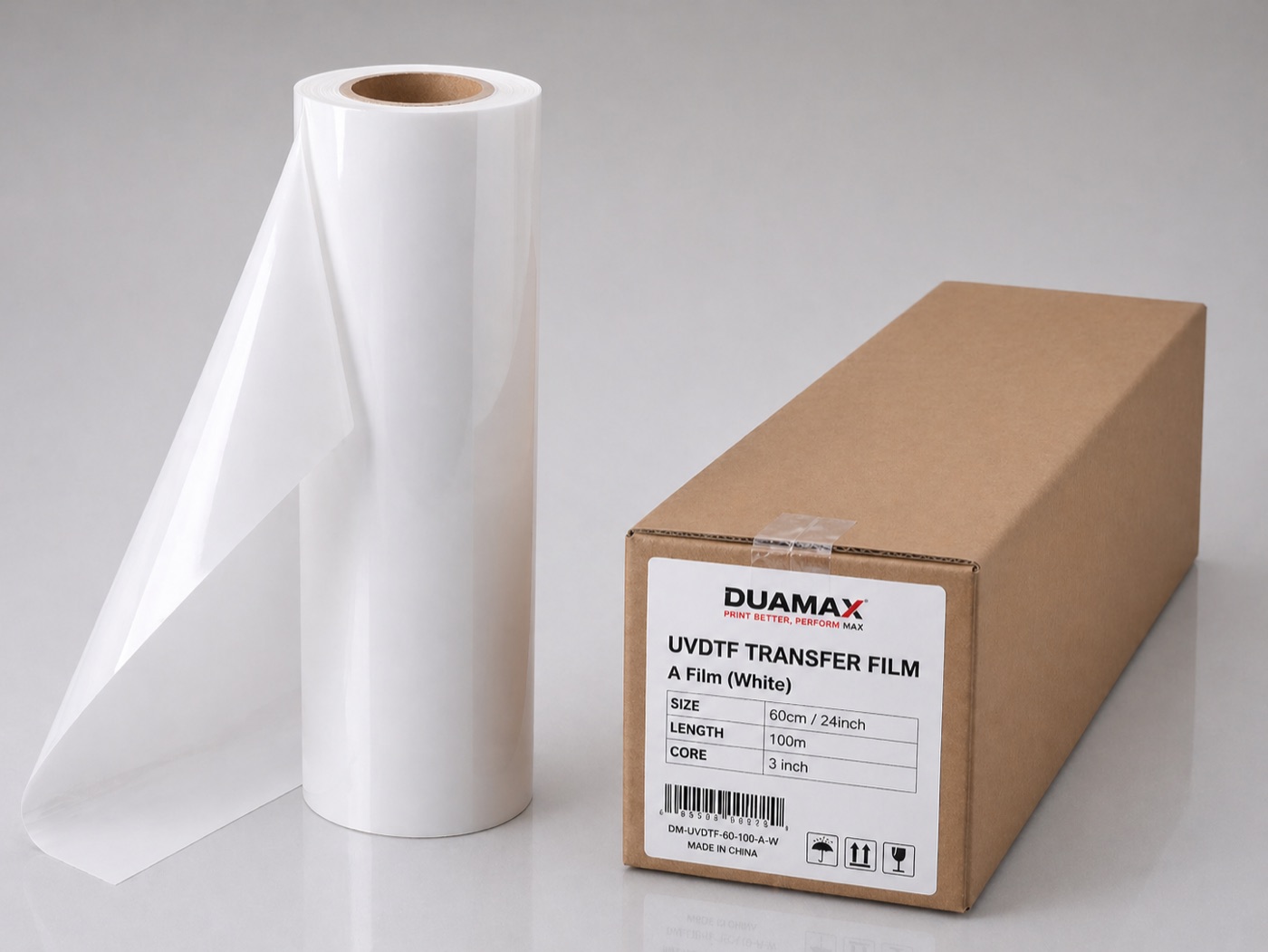 UV DTF A film in white, 24" roll